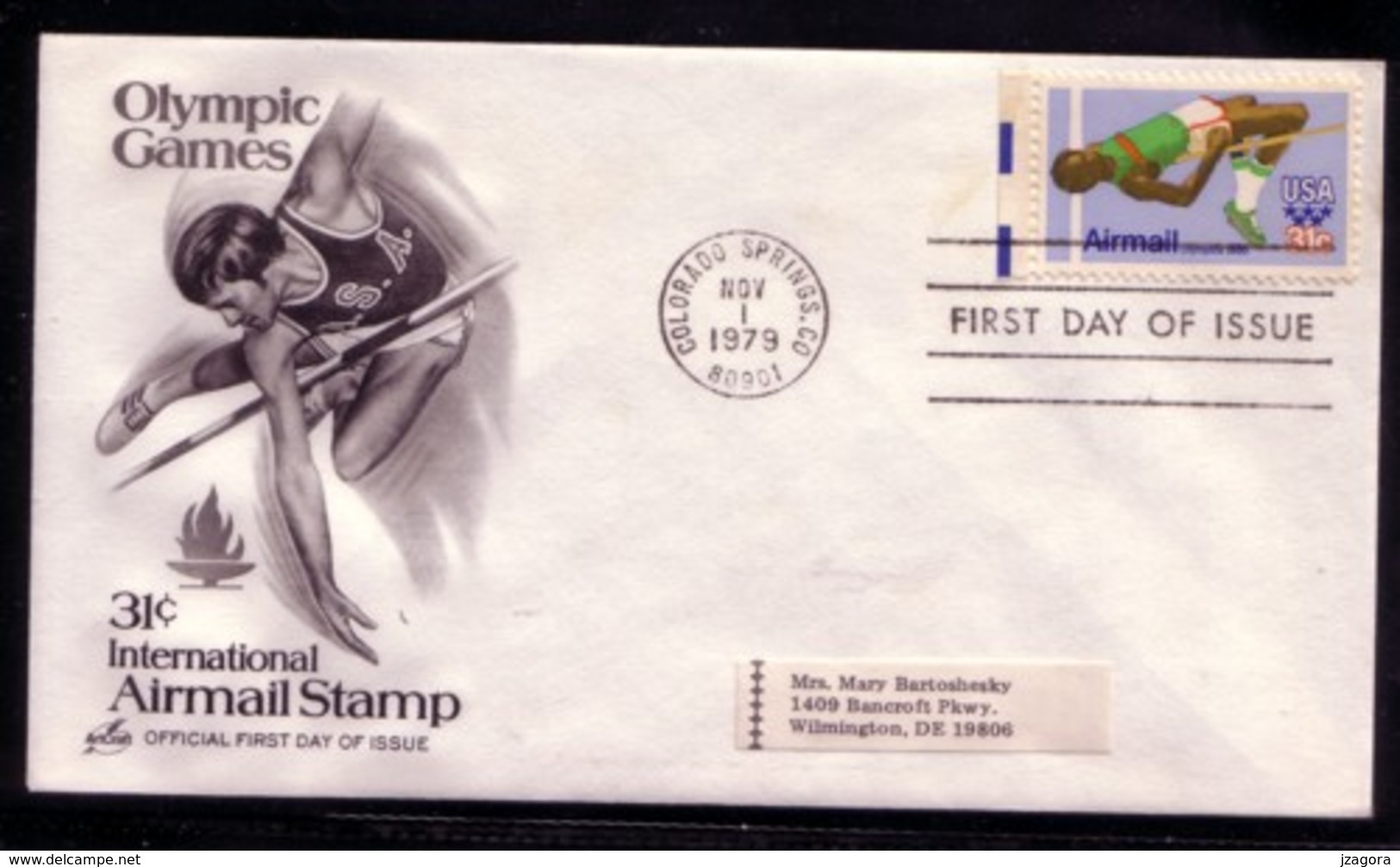 ATHLETICS DIE LEICHTATHLETIK ATHLÉTISME OLYMPIC  GAMES USA 1979 HIGH JUMP FDC - Athletics