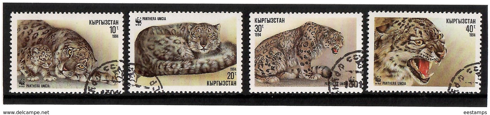 Kyrgyzstan.1994 WWF  (Snow Leopard). 4v: 10, 20, 30, 40 T  Michel # 22-25  (oo) - Kirgisistan