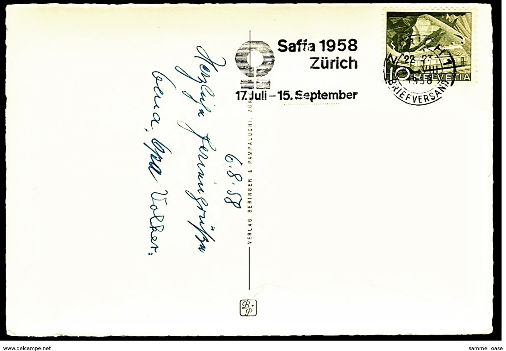 Zürich  -  Bellevue, Utoquai Und Die Glarneralpen   -  Ansichtskarte Ca.1958    (9584) - Zürich