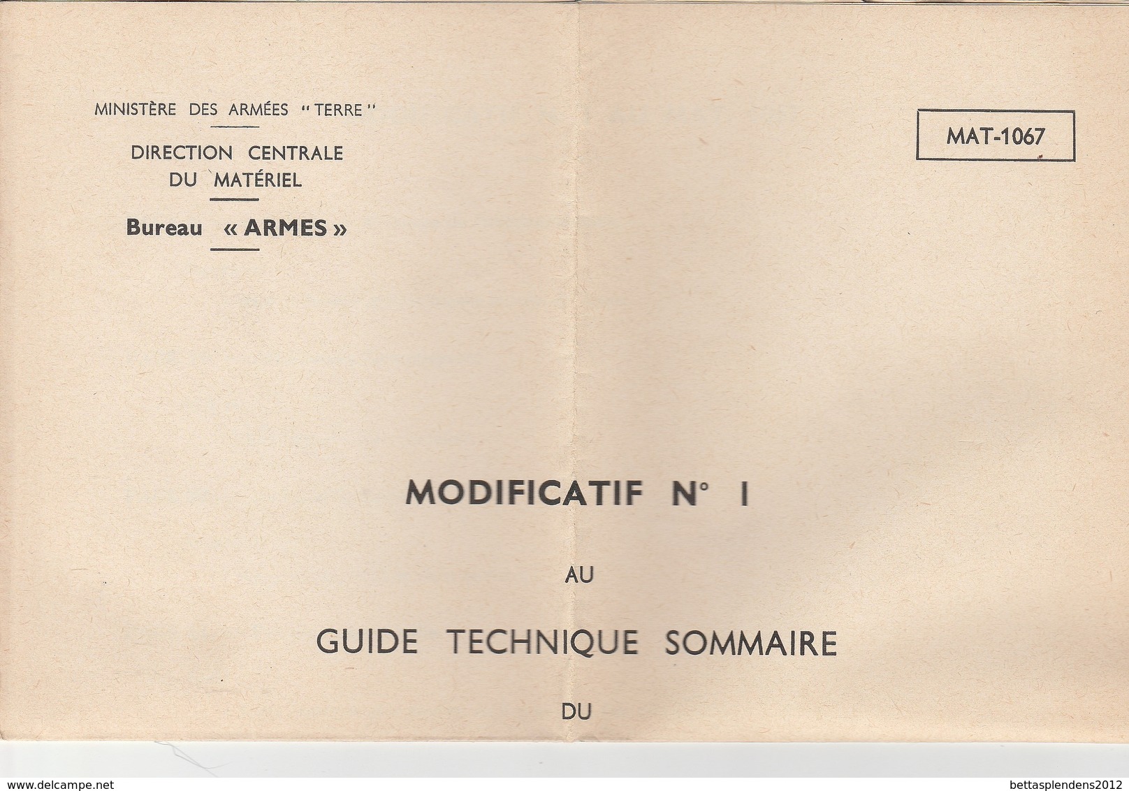 Guide Technique Sommaire Du Fusil Semi-Automatique De 7,5mm Modèle 1949-56 éddition 1964 - Mat 1067 + Modificatif - Autres & Non Classés