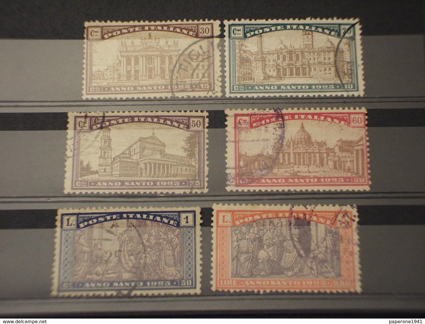 ITALIA REGNO - 1924 ANNO SANTO  6 VALORI - TIMBRATI/USED - Usati