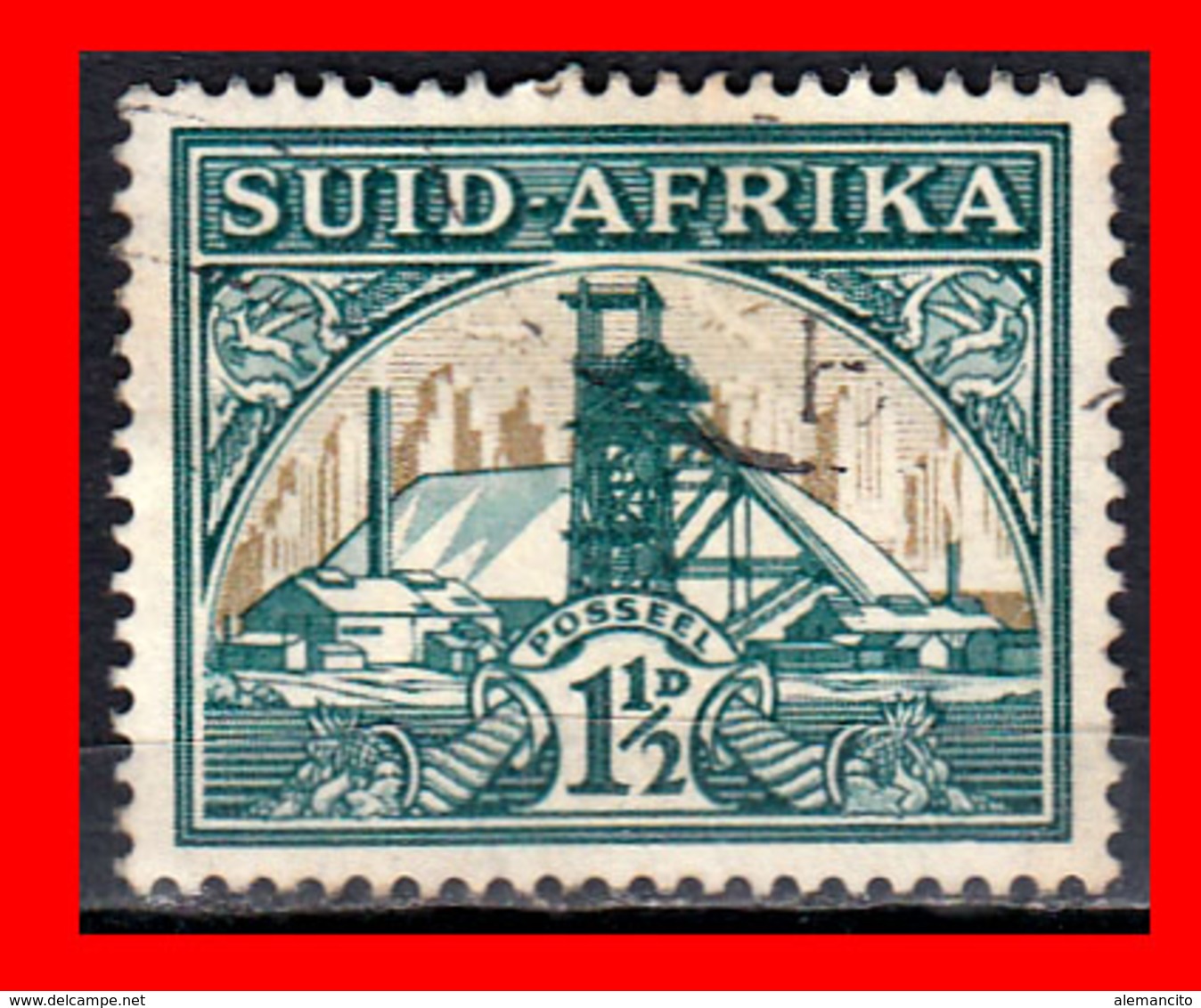 SOUTH AFRICA SELLO AÑO 1927-28  SINGLE, AFRIKAANS - Oficiales