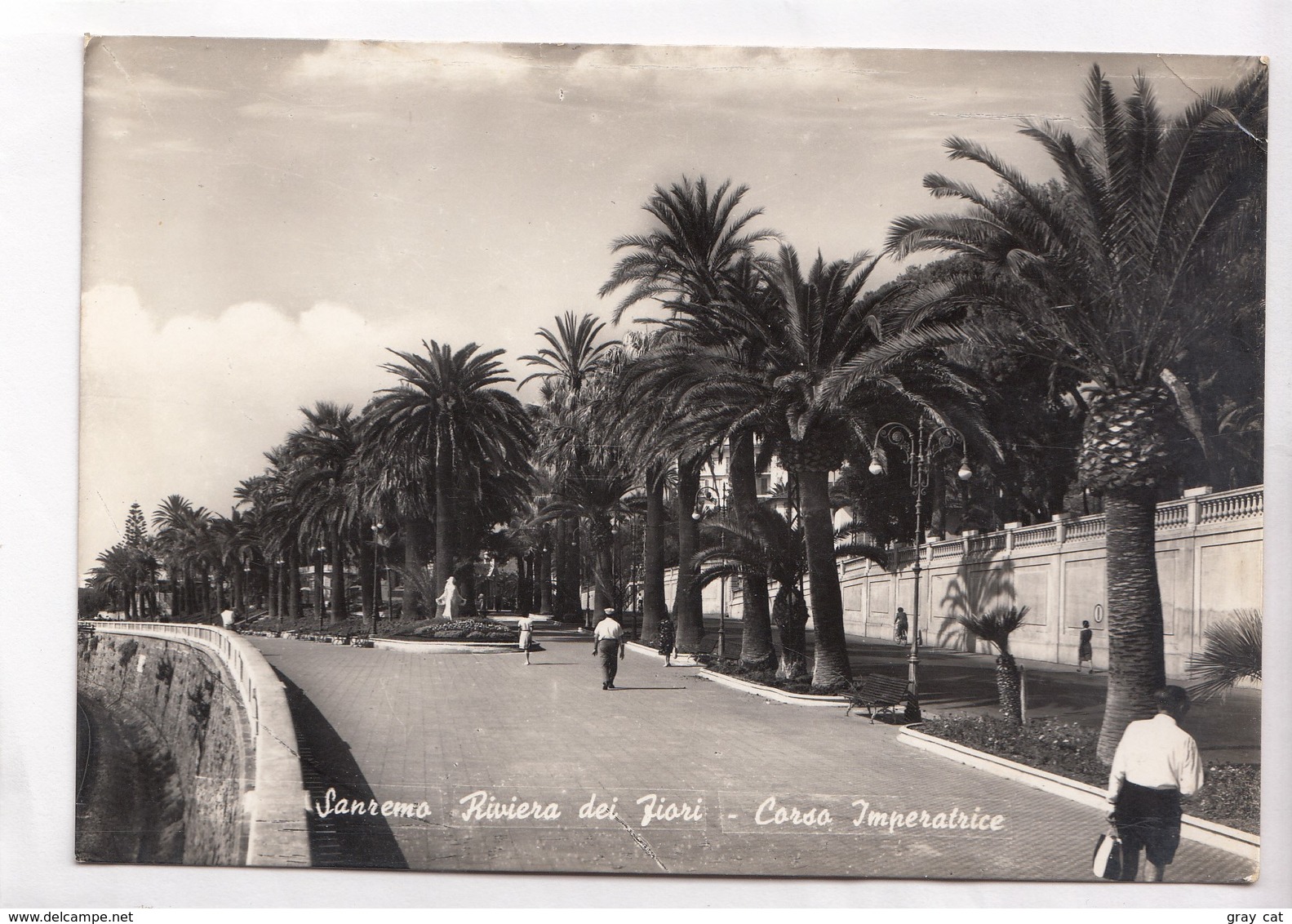 Sanremo, San Remo, Riviera Dei Fiori, Corso Imperatrice, 1951 Used Real Photo Postcard [22738] - San Remo