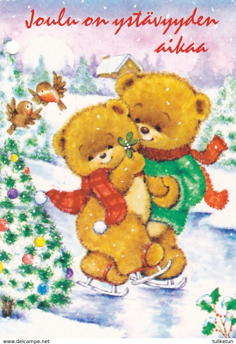 Teddy Bear - Bears Are Skating Together - Christmas Time Is For Friendship - Autres & Non Classés