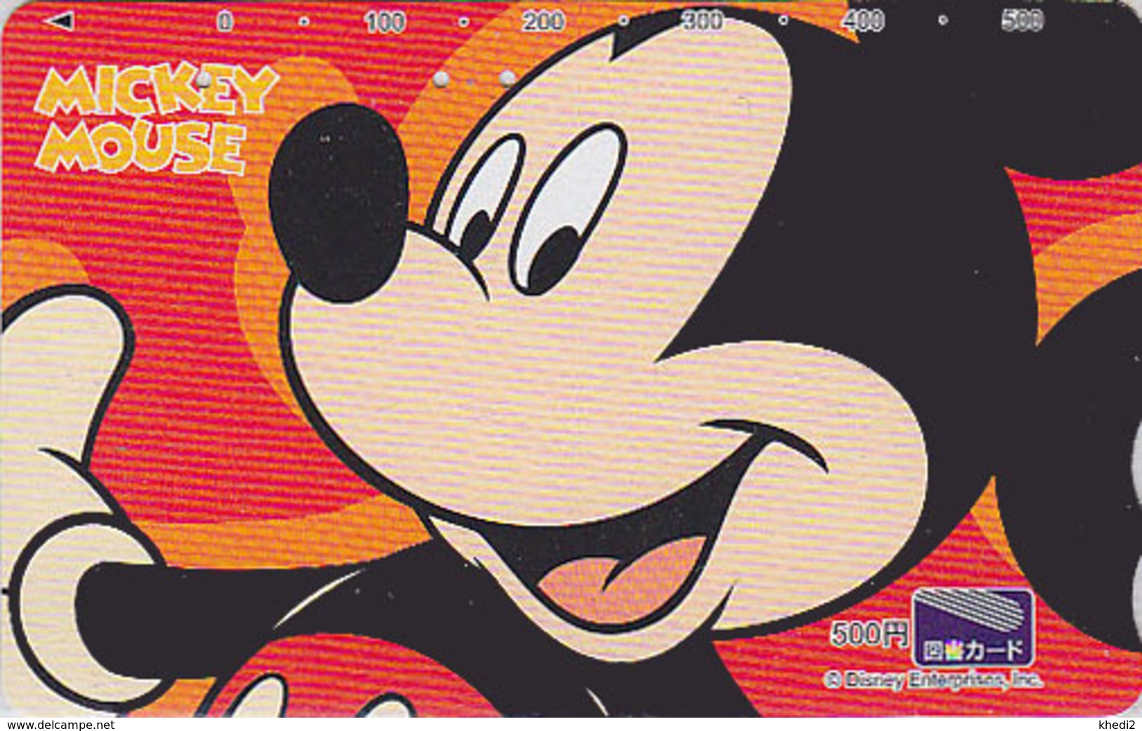 RARE Carte JAPON - DISNEY Enterprises - MICKEY MOUSE En Gros Plan - JAPAN Prepaid Tosho Card - Disney