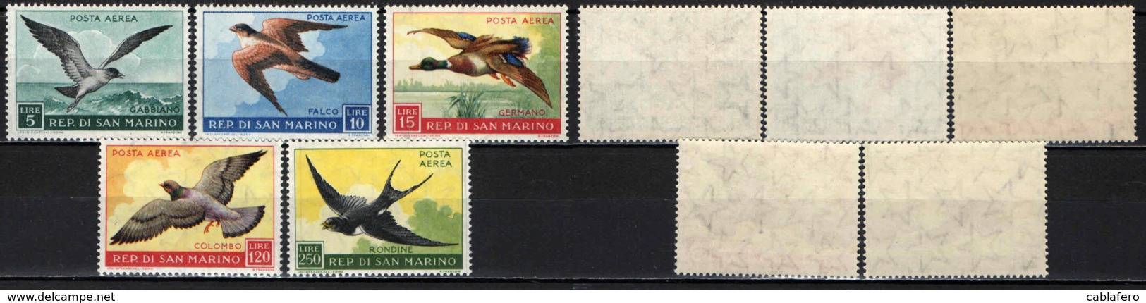 SAN MARINO - 1959 - FAUNA AVICOLA - MNH - Posta Aerea