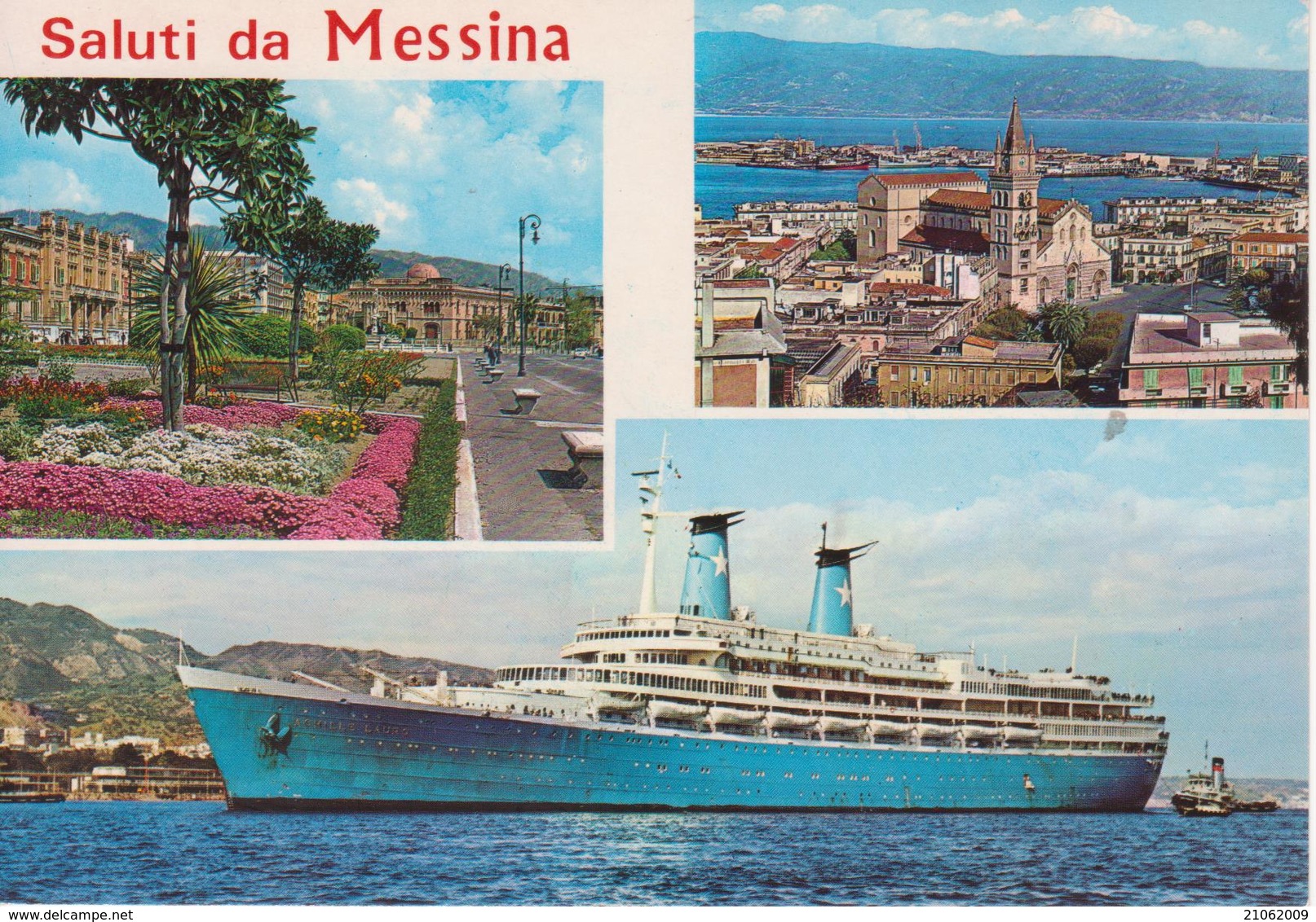 MESSINA - VEDUTINE MULTIVUES - SCORCI PANORAMICI E NAVE "ACHILLE LAURO" - NON VIAGGIATA - Messina