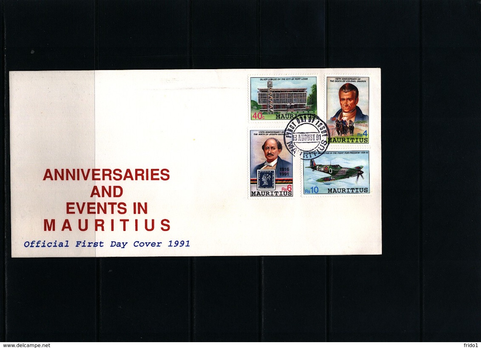 Mauritius 1991 Anniversaries And Events In Mauritius FDC - Mauritius (1968-...)