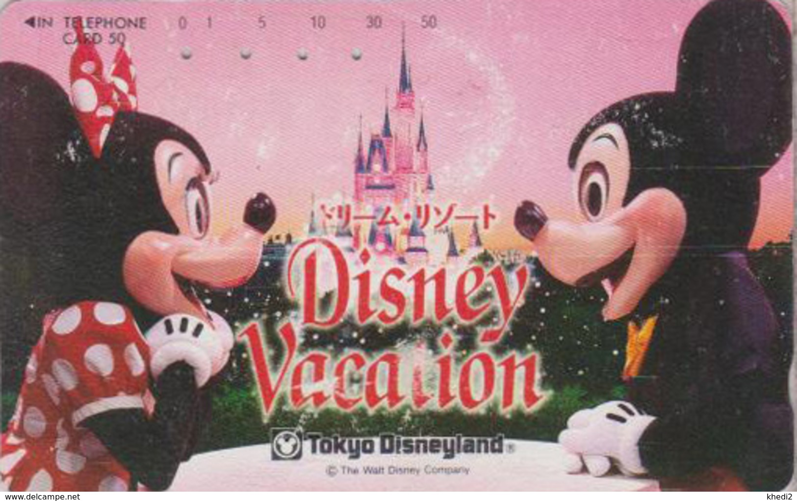 Télécarte Japon / 110-011 - DISNEY - TOKYO DISNEYLAND - VACATION ** Mickey & Minnie ** - Japan Phonecard - Disney