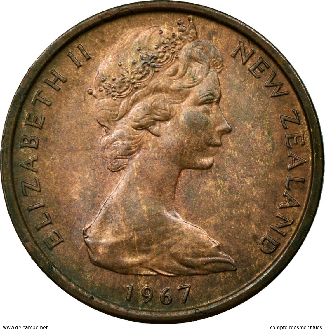 Monnaie, Nouvelle-Zélande, Elizabeth II, Cent, 1967, TB+, Bronze, KM:31.1 - Nouvelle-Zélande