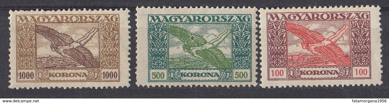 UNGHERIA - 1924 -  Lotto Di Tre Valori Nuovi (MH E MNH) Di Posta Aerea: Yvert 6/8. - Nuovi