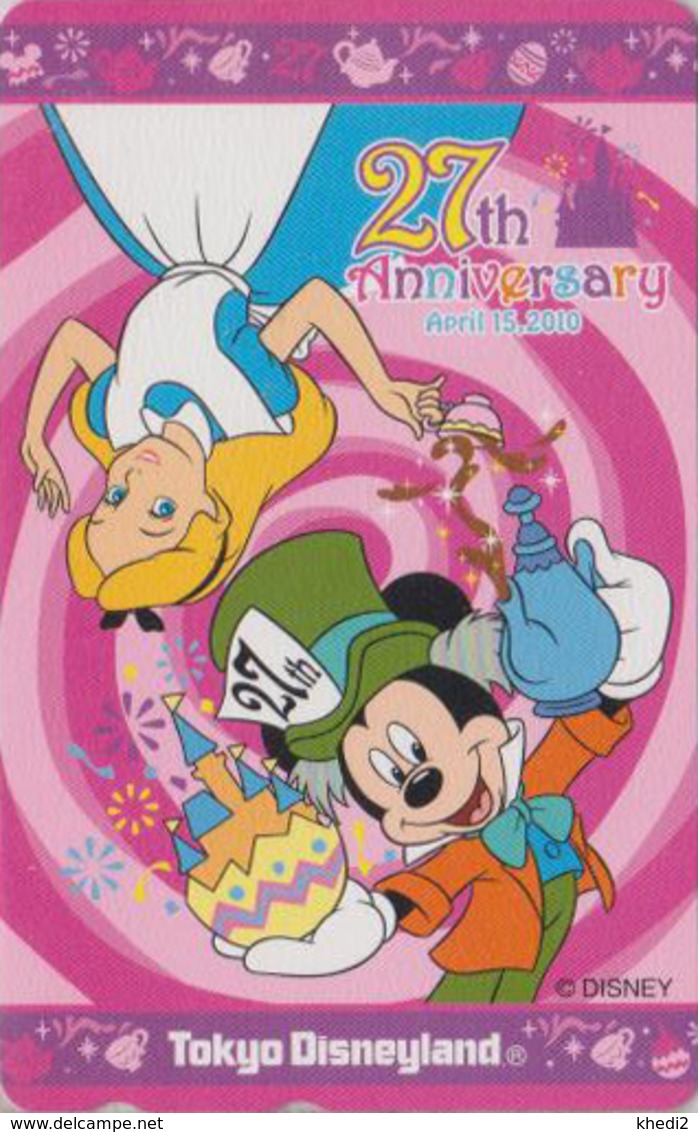 Télécarte NEUVE Japon - DISNEY 2010 - DISNEYLAND 27th ANNIVERSARY ** ALICE ** - Japan MINT Phonecard - Disney