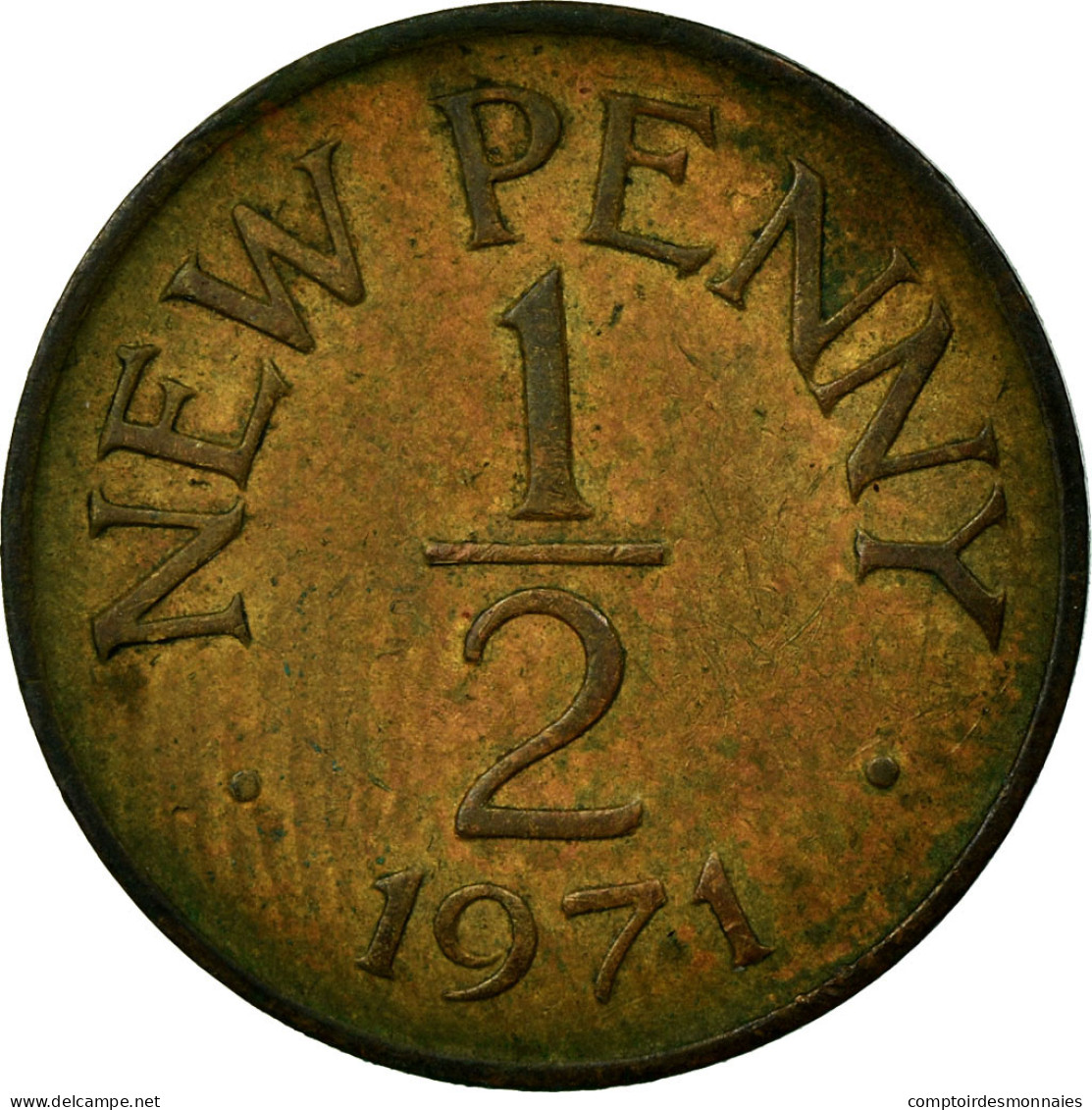 Monnaie, Guernsey, Elizabeth II, 1/2 New Penny, 1971, TTB, Bronze, KM:20 - Guernesey