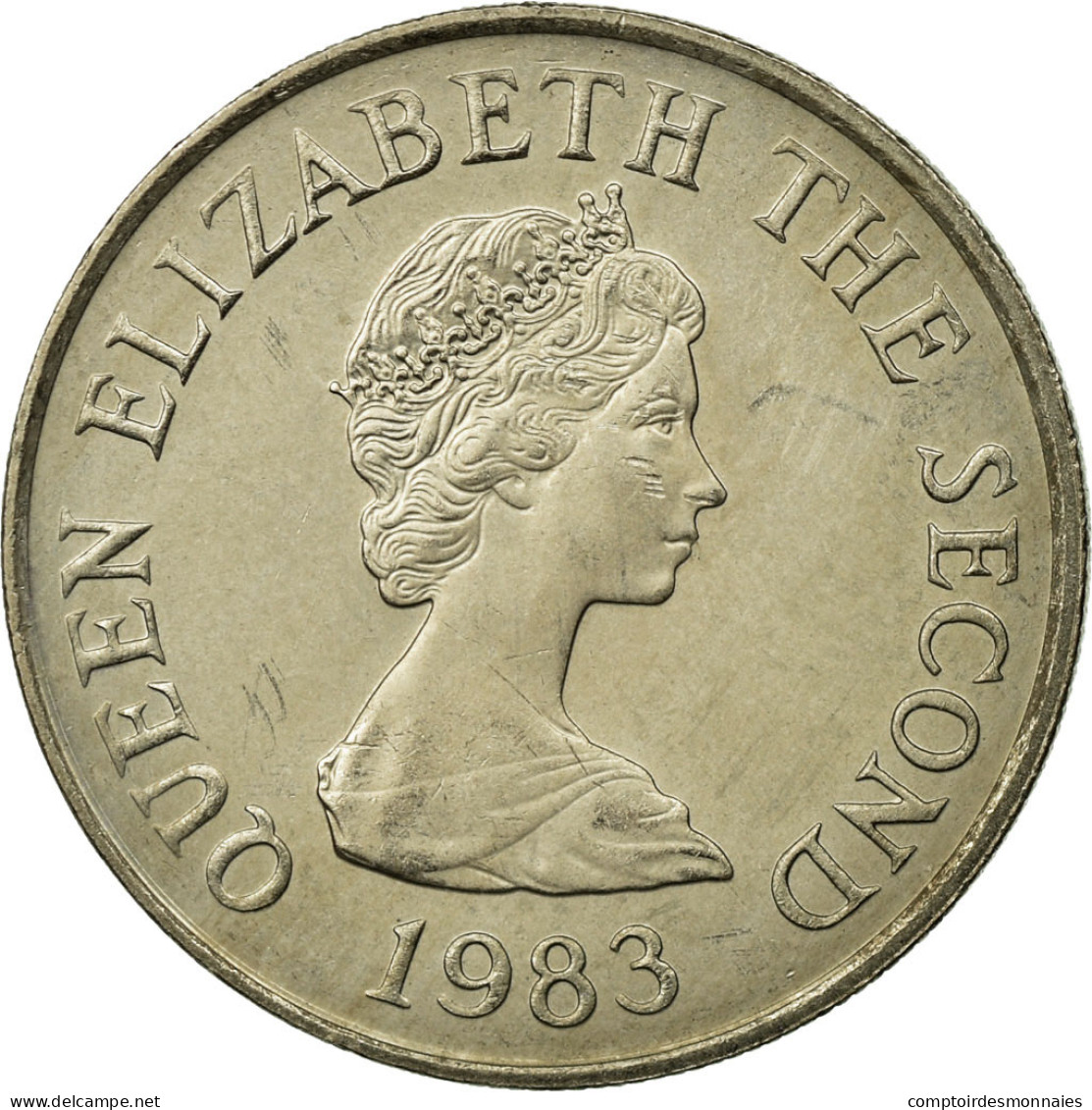 Monnaie, Jersey, Elizabeth II, 5 Pence, 1983, TTB, Copper-nickel, KM:56.1 - Jersey