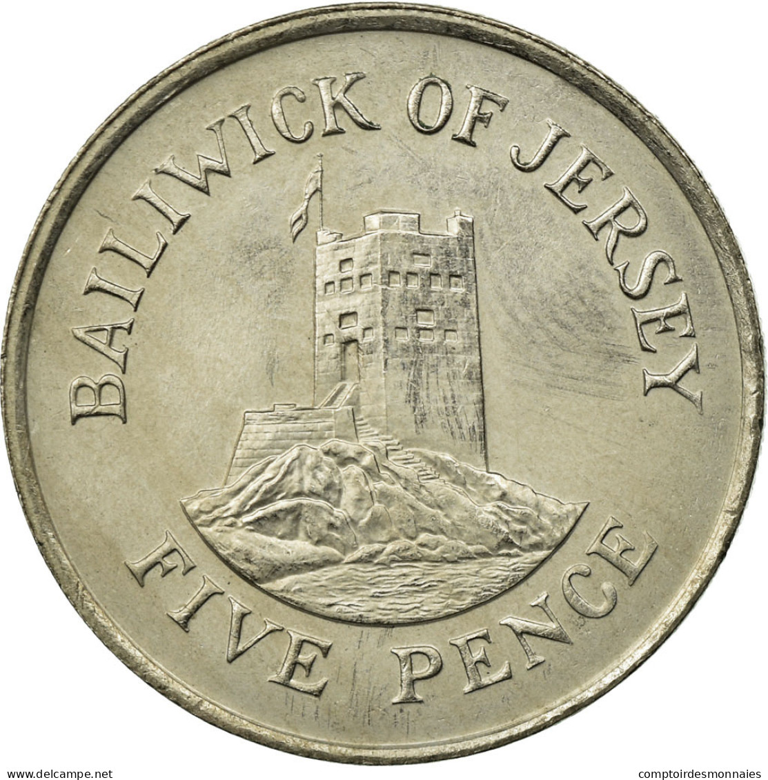 Monnaie, Jersey, Elizabeth II, 5 Pence, 1983, TTB, Copper-nickel, KM:56.1 - Jersey