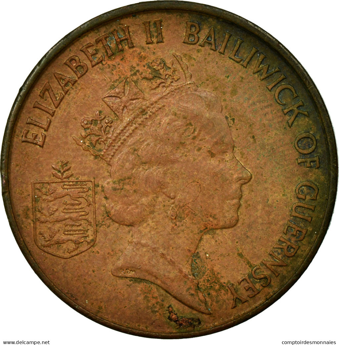 Monnaie, Guernsey, Elizabeth II, 2 Pence, 1988, TTB, Bronze, KM:41 - Guernesey