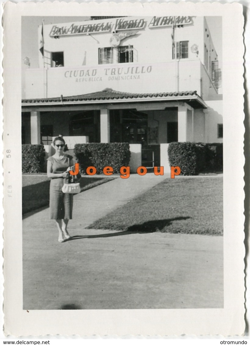 Photo Pan American World Airline Ciudad Trujillo Republica Dominicana 1957 - Places