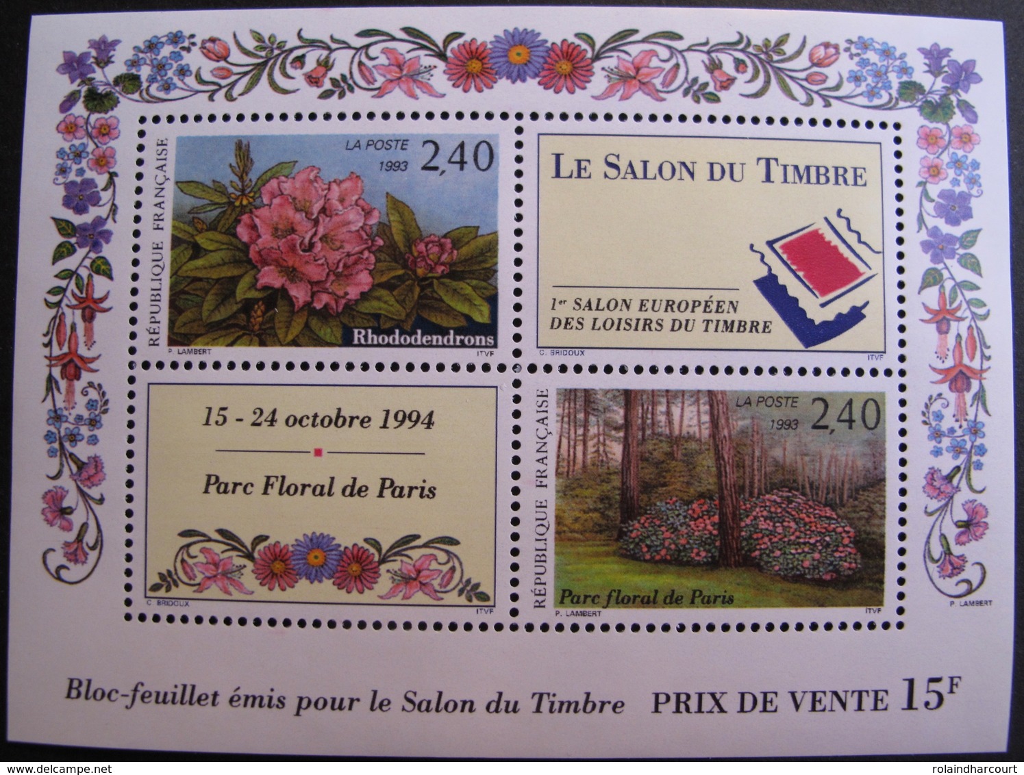 DF50478/29 - 1993 - PARC FLORAL DE PARIS - BLOC NEUF** N°15 - Neufs