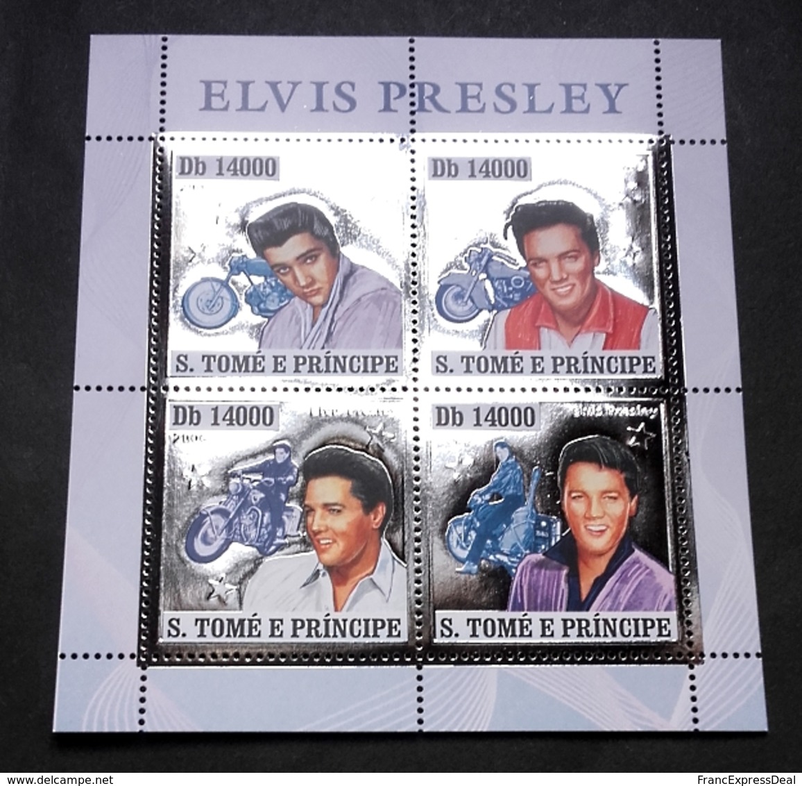 1 Bloc ARGENT Neuf ** MNH - Sao Tomé 2006 - Elvis Presley Motos Harley Davidson - Elvis Presley