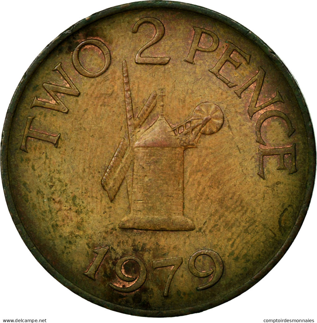 Monnaie, Guernsey, Elizabeth II, 2 Pence, 1979, TTB, Bronze, KM:28 - Guernesey