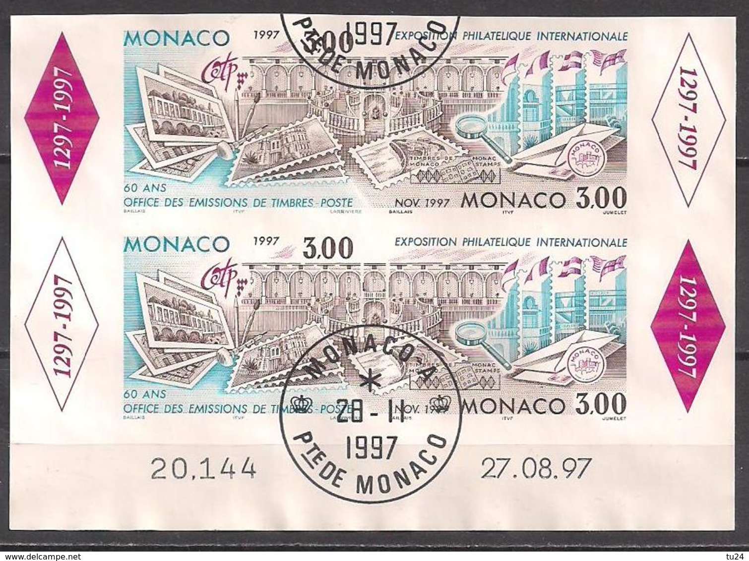 Monaco  (1996)  Mi.Nr.  2333 + 2334 B (2x) Gest. / Used  (5bl-01.4) - Usados