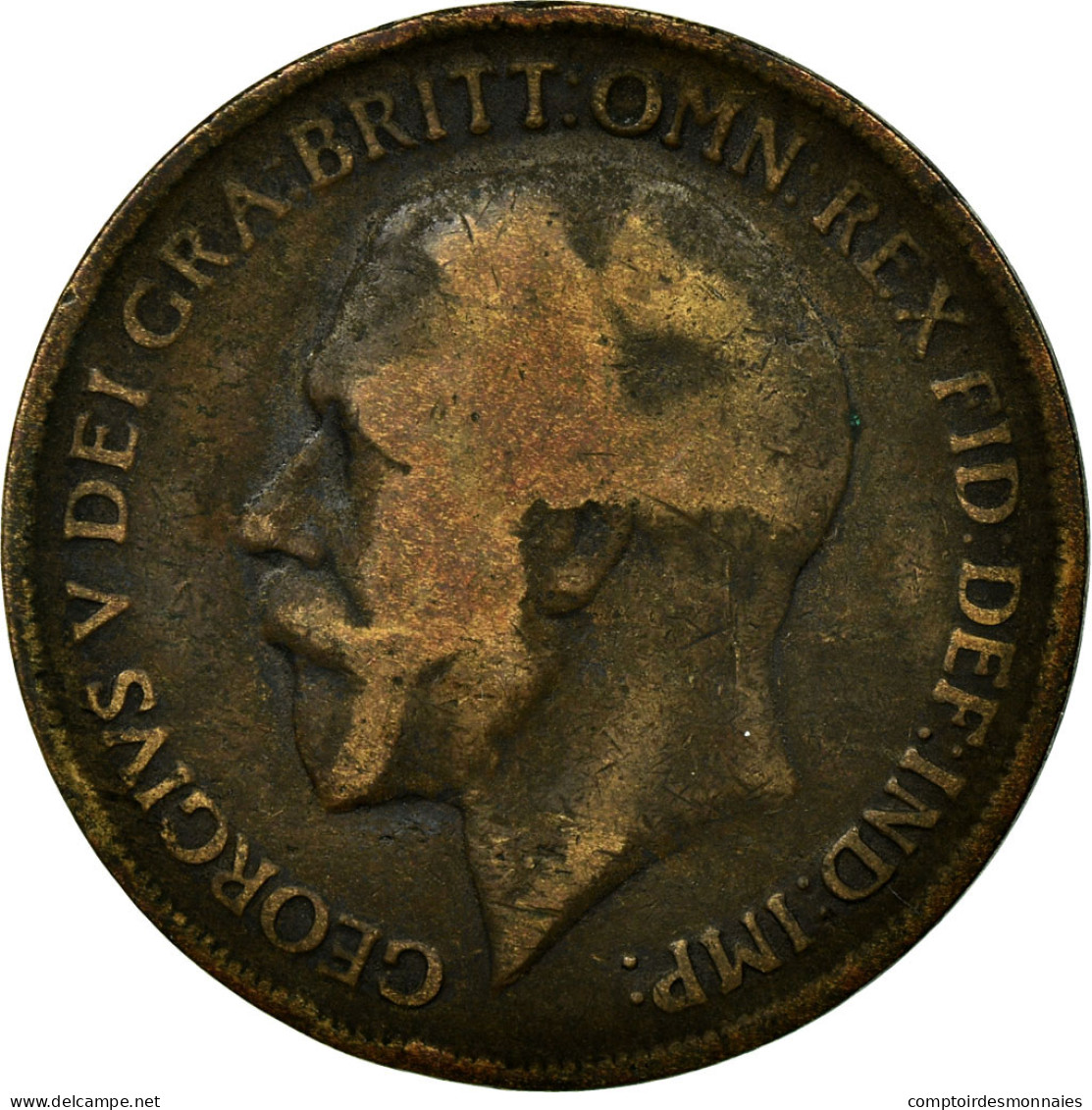 Monnaie, Grande-Bretagne, George V, Penny, 1919, Heaton, TB+, Bronze, KM:810 - D. 1 Penny