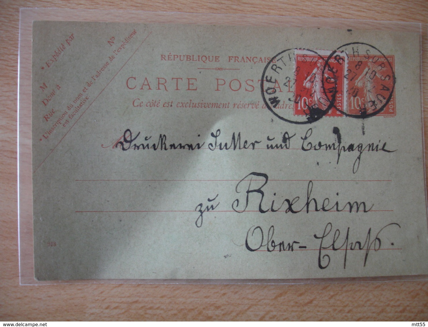 Woerth Sur Sauer Cachet Provisire Francais Sur Lettre Liberation Alsace - Guerre De 1914-18