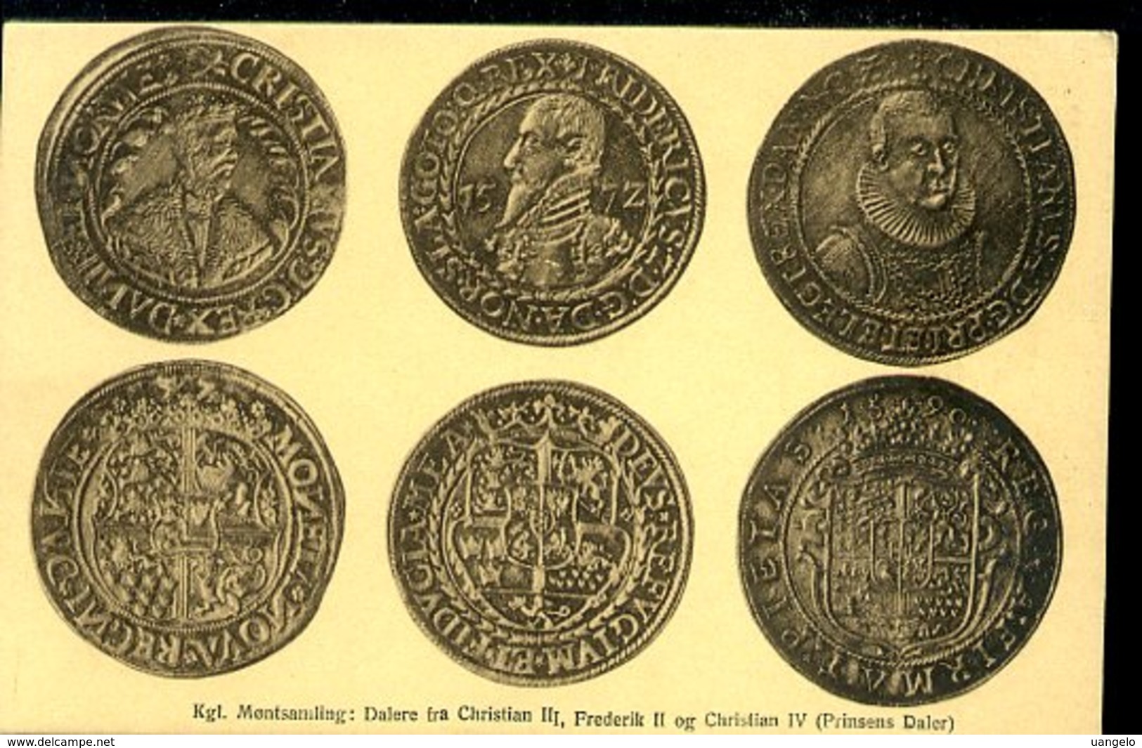 WD279 KGL MONTSAMLING : DALERE FRA CHRISTIAN III , FREDERIK II OG CHRISTIAN IV ( PRINSENS DALER ) - Monete (rappresentazioni)
