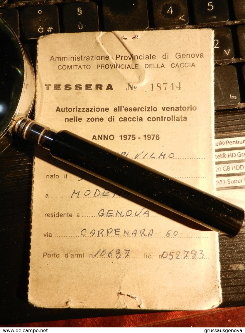 19829) CACCIA TESSERA ATTIVITA' VENATORIA 1975/76 GENOVA - Non Classés