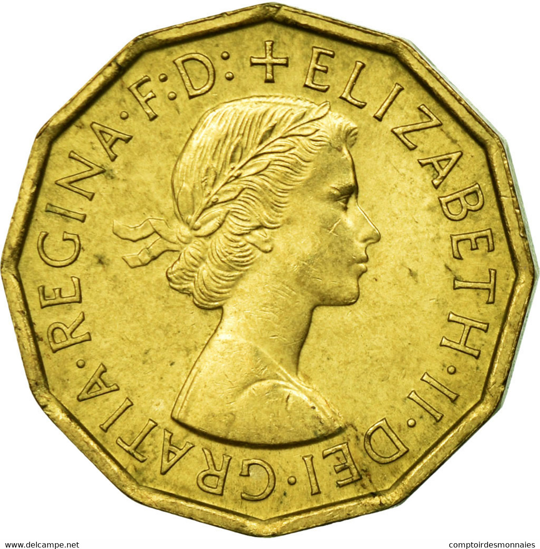 Monnaie, Grande-Bretagne, Elizabeth II, 3 Pence, 1965, TTB, Nickel-brass, KM:900 - F. 3 Pence