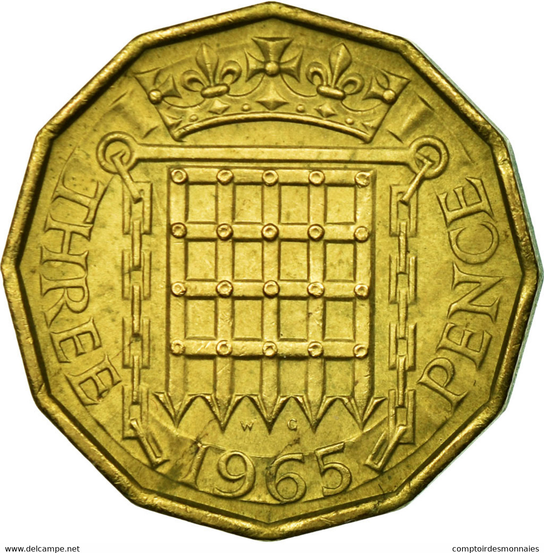 Monnaie, Grande-Bretagne, Elizabeth II, 3 Pence, 1965, TTB, Nickel-brass, KM:900 - F. 3 Pence