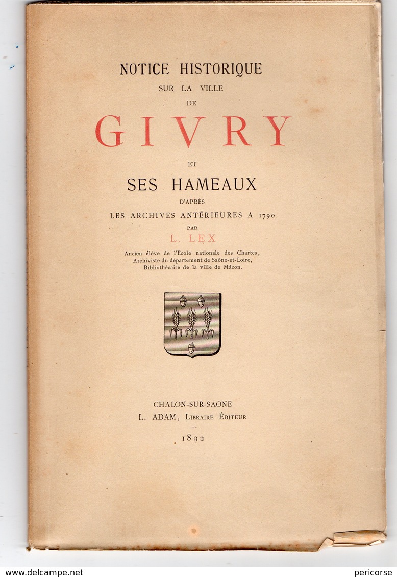 71  Givry  Notice Historique - Storia