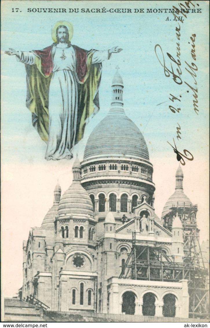 Paris Basilique Du Sacré-Cœur De Montmartre, Jesus, Gerüst 1908 - Autres & Non Classés