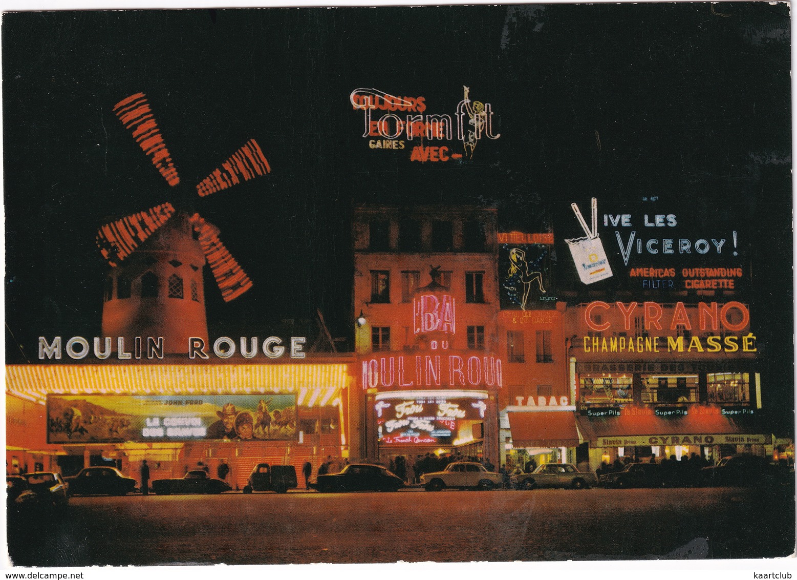 Paris: MG MGA, PIAGGIO APE, CITROËN DS, SIMCA ARONDE, 1500, 1000, PEUGEOT 403 - Moulin Rouge - Turismo