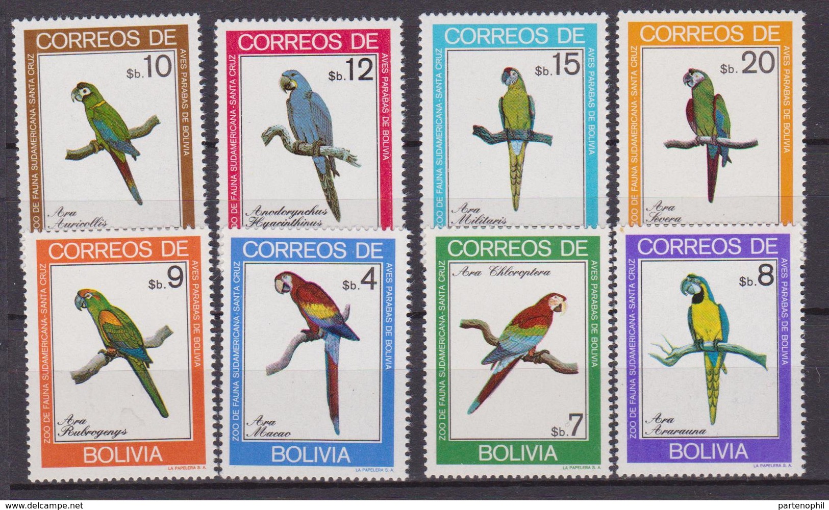 Bolivia 1981 - Birds Uccelli Pappagalli Parrots Oiseaux 4 V. MNH Michel 969-976. - Papegaaien, Parkieten