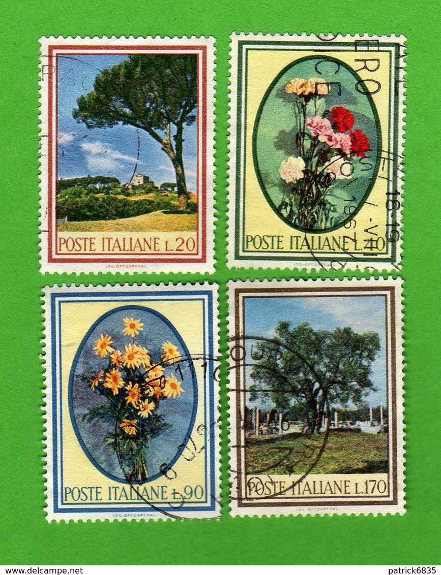 Italia °- 1966 - FLORA.  Unif. 1020 à 1023.  Vedi Descrizione. - 1961-70: Usati