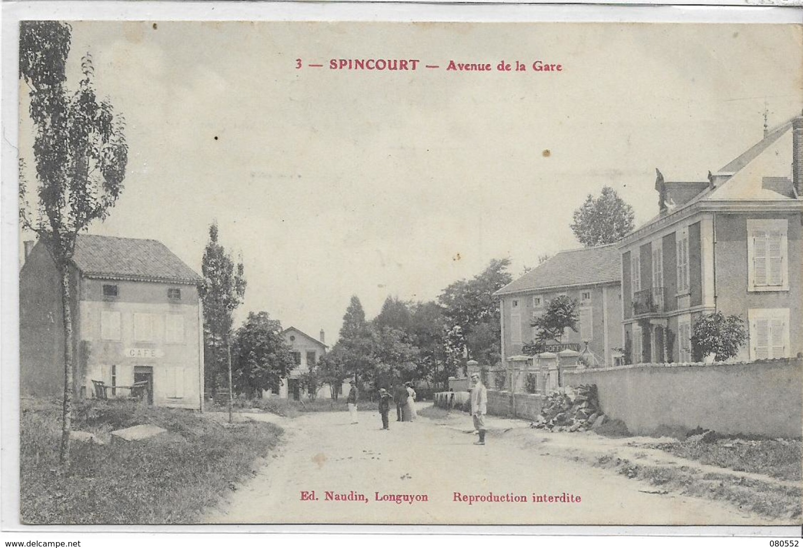 55 SPINCOURT . Avenue De La Gare , édit : Naudin Longuyon , écrite En 1907, état Extra - Spincourt