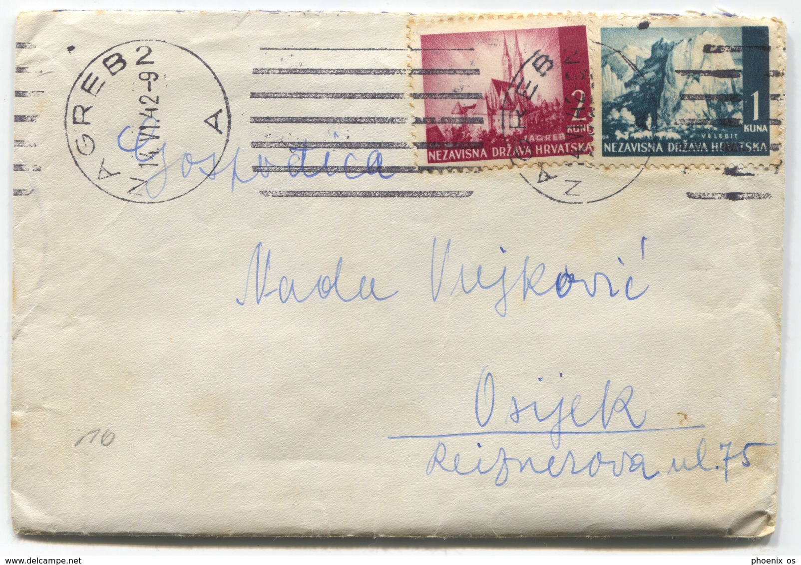 Croatia NDH - Cover, Seal Zagreb 1942. - Kroatië