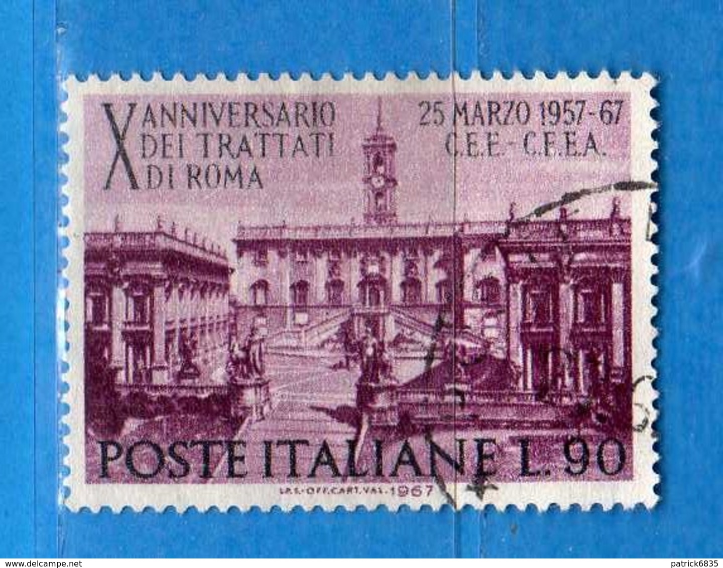 Italia °- 1967 - TRATTATI Di ROMA.  Unif. 1037.  Vedi Descrizione. - 1961-70: Usati