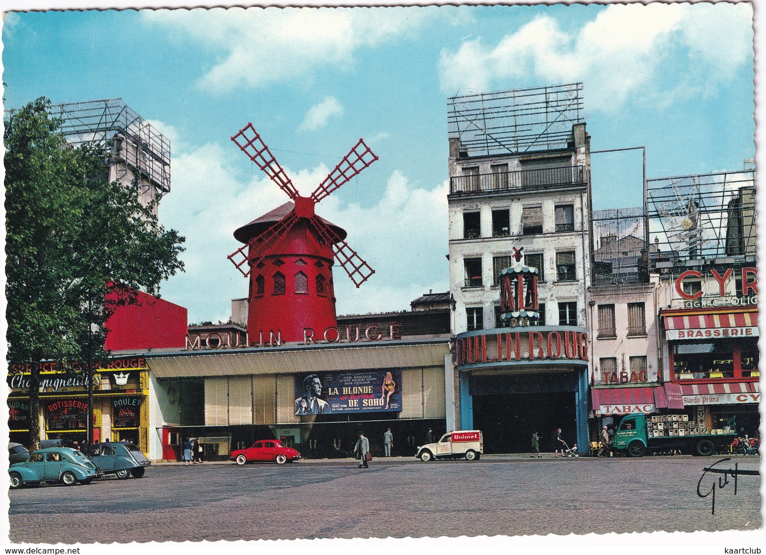 Paris: RENAULT 4CV, CITROËN 2CV, AZU, RENAULT DAUPHINE, GOELETTE PLATEAU - Le Moulin Rouge - Place Blanche - Toerisme