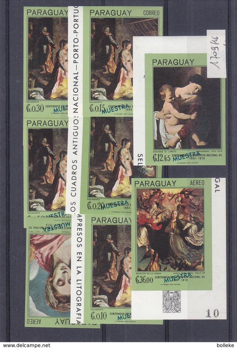 Paraguay - Yvert 1709 / 16 ** - NON Dentelés - SPECIMEN - Muestra - Peinture - Carravagio - Greco - Barroco - Paraguay