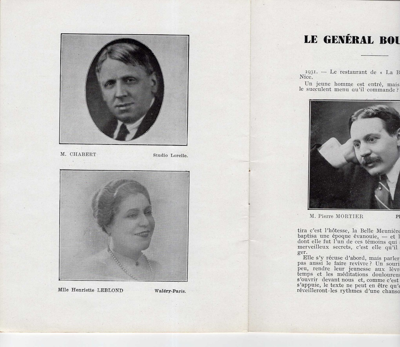 PROGRAMME THÉÂTRE PORTE ST MARTIN GÉNÉRAL BOULANGER MAURICE ROSTAND FRANCEN ARNAUDY GHYSLAINE BERTHIER LEBLOND...