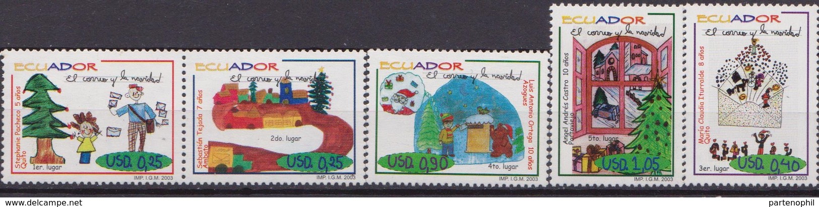 Ecuador - Correo 2003 Yvert 1771/5 Natale Christmas Navidad Set >MNH - Natale