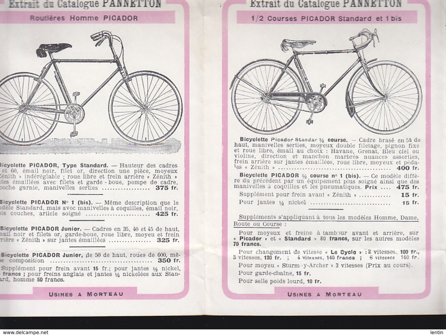 Pannetton à Morteau - Vélomoteur Et Bicyclette - 8 Modeles Extraits Du Catalogue - Autres & Non Classés