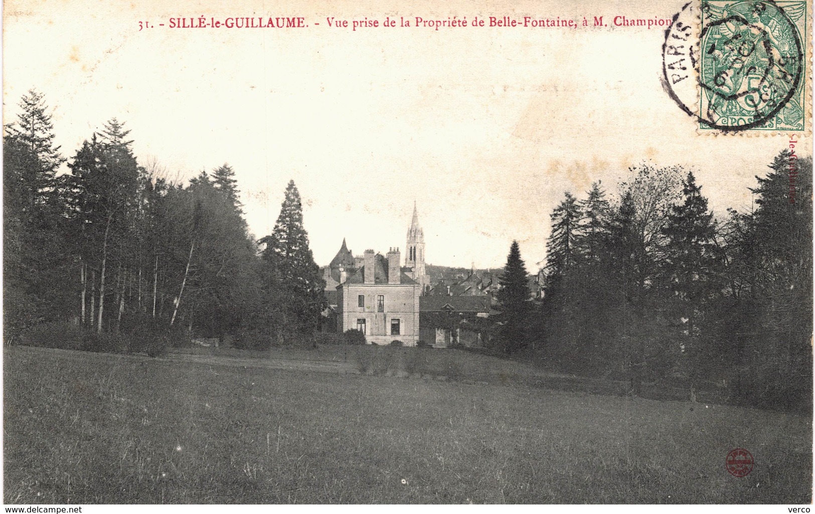 Carte  Postale  Ancienne De SILLE Le GUILLAUME - Propriété Belle Fontaine - Sille Le Guillaume