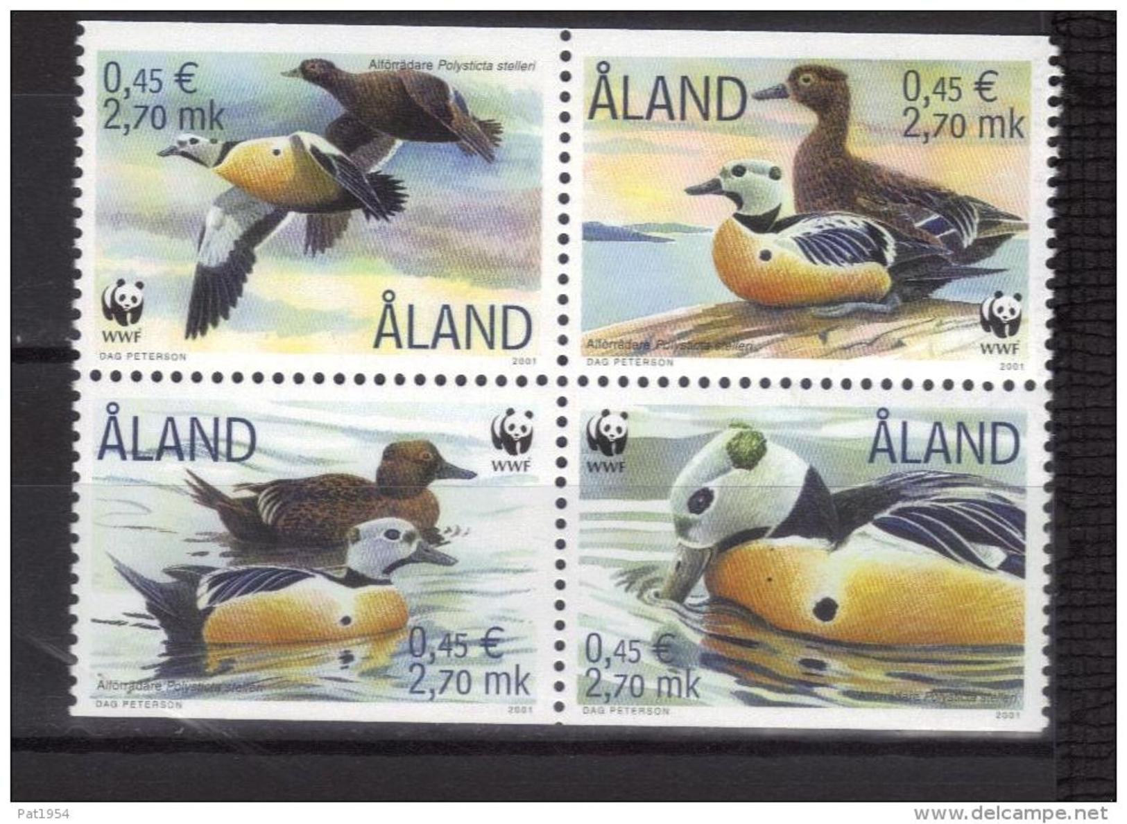 Aland 2001 N°183/186 Neufs Oiseaux Canards Eider - Aland