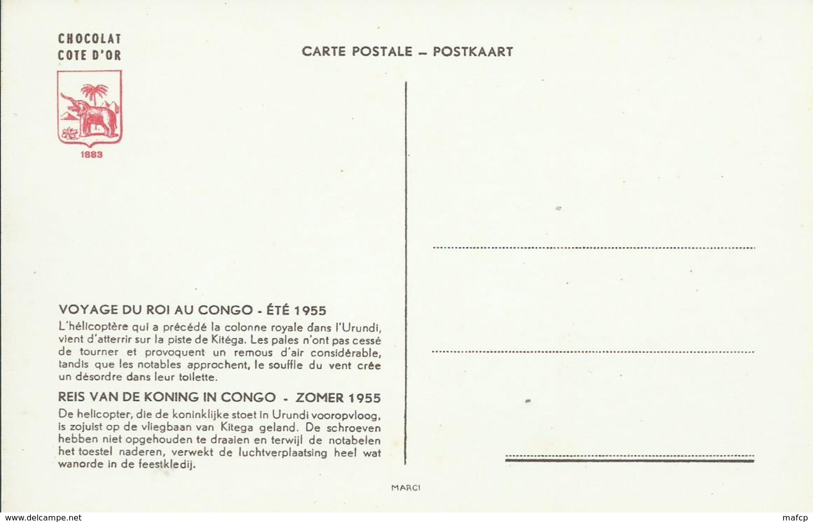CONGO - VOYAGE DU ROI - ETE 1955 - Case Reali