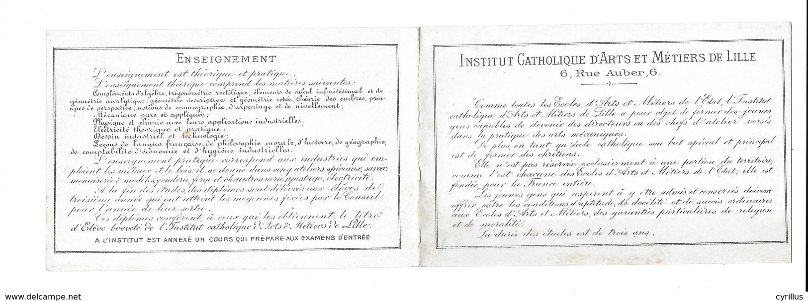 59 - LILLE - INSTITUT CATHOLIQUE D ARTS ET METIERS DE LILLE (carte Double) - Lille