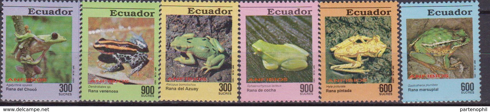 Ecuador 1993 Yvert 1260/5 ** Mnh Fauna Rane  Anfibios Frog Amphibians - Rane