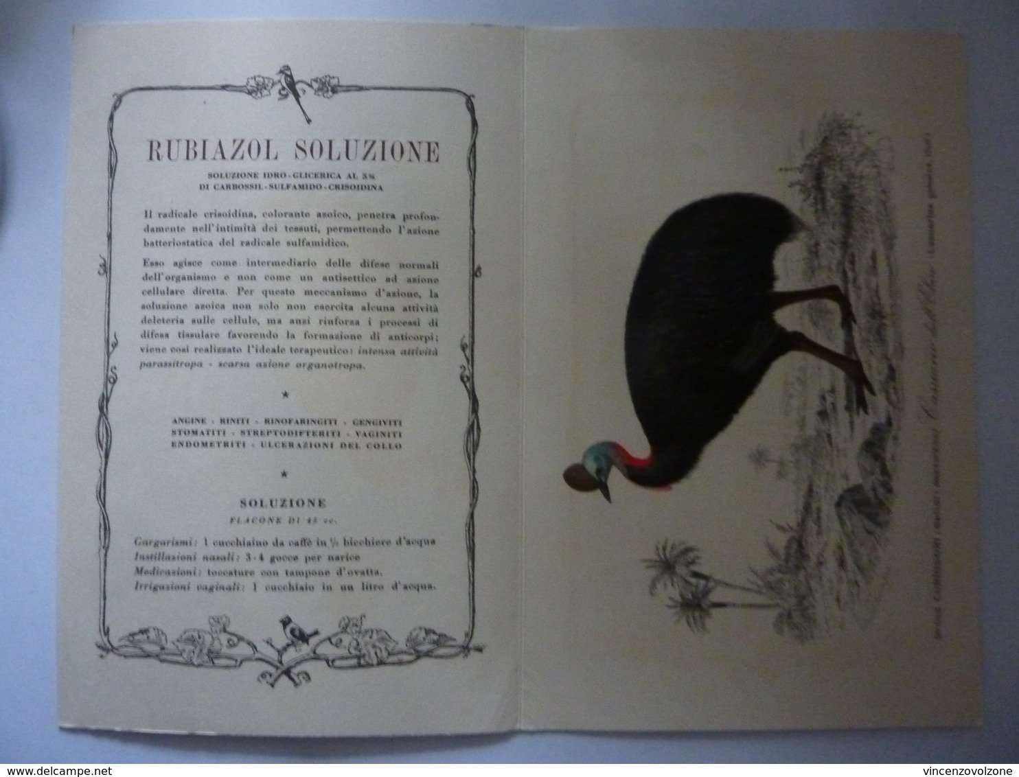 Pieghevole Farmaceutico "MAESTRETTI S.p.A. RUBIAZOL SOLUZIONE" 1950 - Publicités